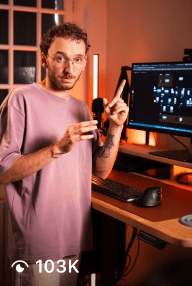 Reel Instagram de Délhio, 103 k vues